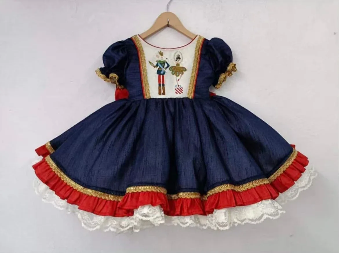 0-12Y Baby Girl Summer Nutcracker Elf Embroidery Navy Blue Vintage Princess Dress for Birthday Holiday Eid Christmas B465
0-12Y Baby Girl Summer Nutcracker Elf Embroidery Navy Blue Vintage Princess Dress for Birthday Holiday Eid Christmas B465