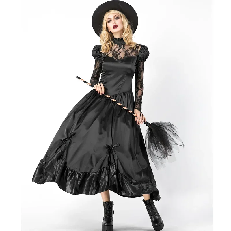 Sexy Witch Costume Adult Women Magic Moment Costume Witch Black Lace Dress Gown Robe Copsay Clothing For Halloween
Sexy Witch Costume Adult Women Magic Moment Costume Witch Black Lace Dress Gown Robe Copsay Clothing For Halloween
