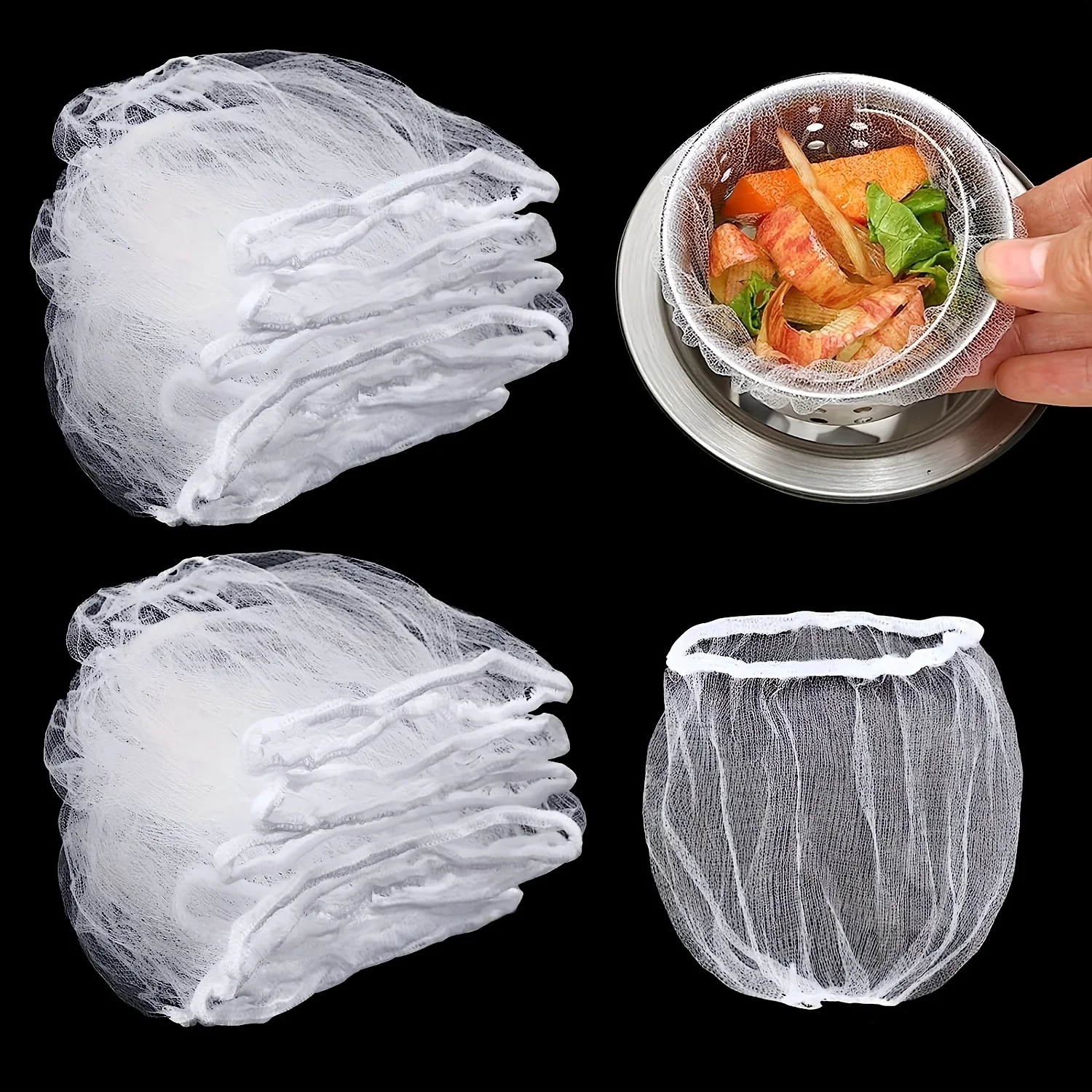 200pcs Elastic Disposable Kitchen Sink Filter Nets, Food Waste Catcher Mesh Bags for Sink Drain Basket Anti-blocking
200pcs Elastic Disposable Kitchen Sink Filter Nets, Food Waste Catcher Mesh Bags for Sink Drain Basket Anti-blocking