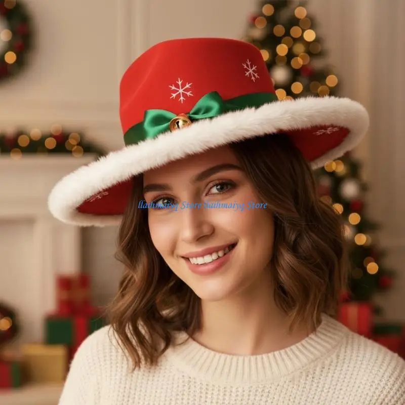 573B Wool Christmas Top Hat with Furry Brims for Holiday Parties Giving Love New Year Party Cosplay Accessories
573B Wool Christmas Top Hat with Furry Brims for Holiday Parties Giving Love New Year Party Cosplay Accessories