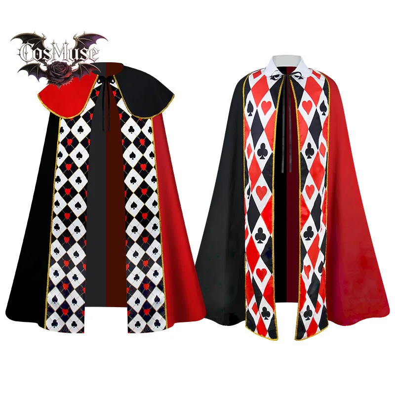 Classic Red Queen Cosplay Cloak Capes for Women Men Carnival Halloween Cosplay Costume Poker Pattern Cape Casino God Clothing
Classic Red Queen Cosplay Cloak Capes for Women Men Carnival Halloween Cosplay Costume Poker Pattern Cape Casino God Clothing