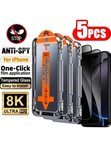 1-5PCS Privacy Screen Protector For iPhone 17 16 13 Pro Max 11 15 14 16e 12 Mini XR X Xs 7 8 Plus Air Anti Spy Tempered Glass