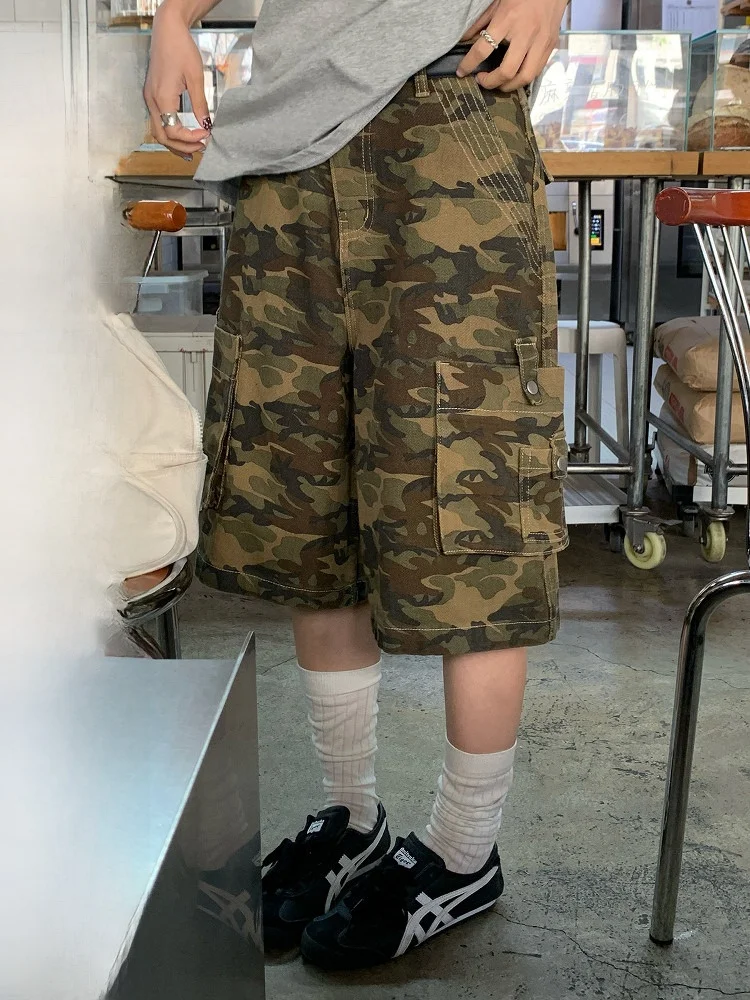 American Sle Camouflage Loose Workwear orts Women's ort Length ket High Waist Versatile Wide Leg Pants
American Sle Camouflage Loose Workwear orts Women's ort Length ket High Waist Versatile Wide Leg Pants