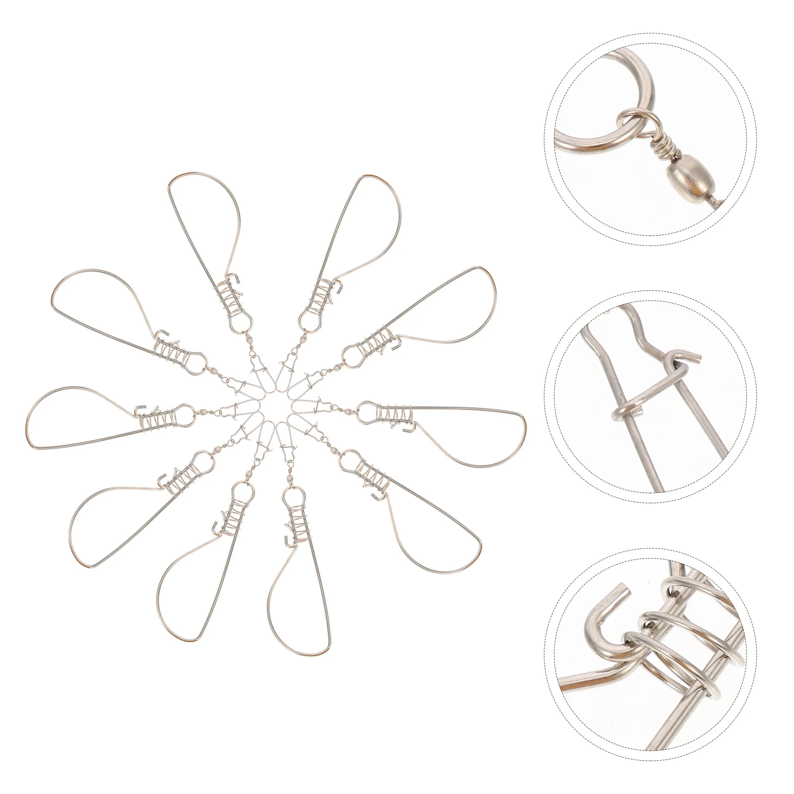 10 Pcs Stainless Steel Fish Lock Wire High Strength Fishing Buckle for Caught Control Portable Spring Lock Design Outdoor Use
10 Pcs Stainless Steel Fish Lock Wire High Strength Fishing Buckle for Caught Control Portable Spring Lock Design Outdoor Use