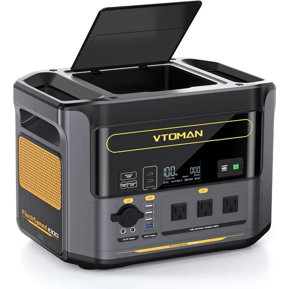 1000 Portable Power Station UPS LiFePO4 Generator, 1000W , 14 Output-Ports Solar Generator for Vehicle Jump Start Emergency
1000 Portable Power Station UPS LiFePO4 Generator, 1000W , 14 Output-Ports Solar Generator for Vehicle Jump Start Emergency
