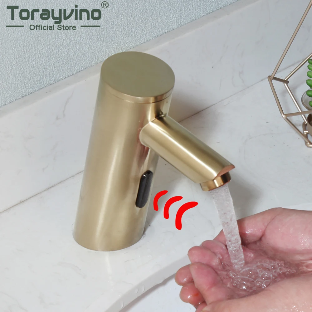 Torayvino Brushed Gold Bathroom Induction Faucet Sink Spray Tap Brass Classic Basin Deck Mounted Open Quickly Mixer Water Tap
Torayvino Brushed Gold Bathroom Induction Faucet Sink Spray Tap Brass Classic Basin Deck Mounted Open Quickly Mixer Water Tap