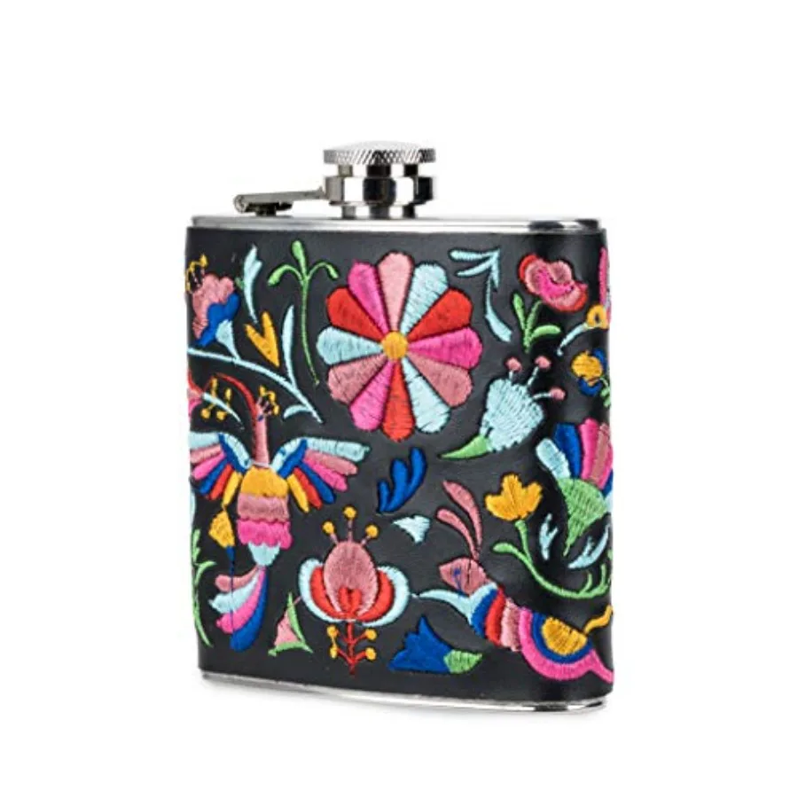 Stainless Steel Hip Flask for Women, Colorful Floral Embroidery, 6 oz Leakproof Boho Liquor Flask for Whiskey, Brandy, Vodka, T
Stainless Steel Hip Flask for Women, Colorful Floral Embroidery, 6 oz Leakproof Boho Liquor Flask for Whiskey, Brandy, Vodka, T