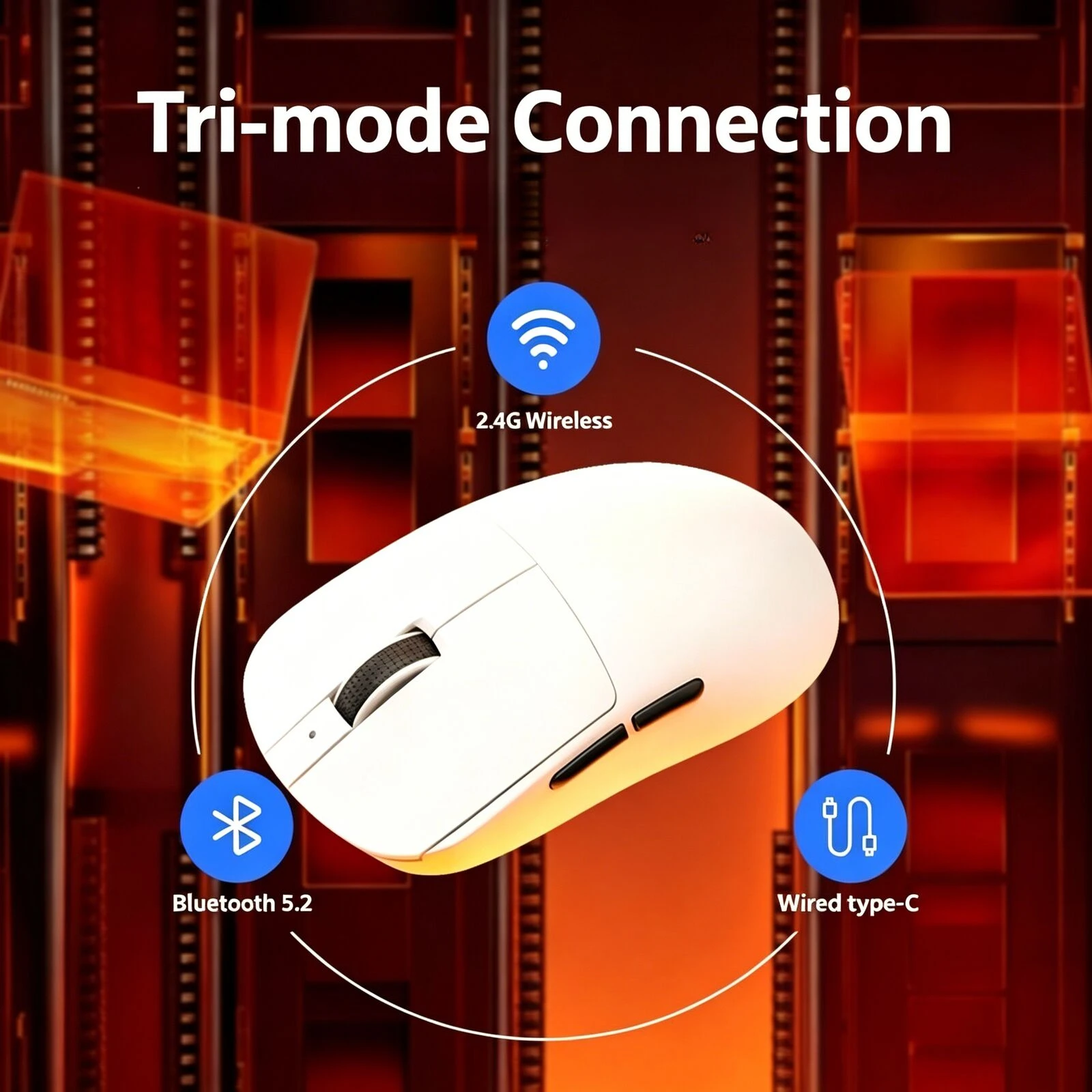 High Precision 6400 DPI Triple Mode Wireless Mouse 7 Macro Programmable Buttons 78g Lightweight Ergonomic For Laptop Desktop
High Precision 6400 DPI Triple Mode Wireless Mouse 7 Macro Programmable Buttons 78g Lightweight Ergonomic For Laptop Desktop