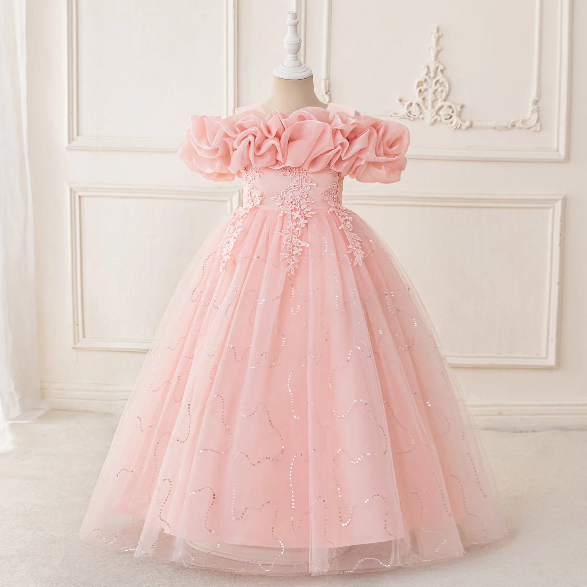 Fashion Flower Wedding Girls Dress Tulle Bridesmaid Prom Gown Elegant Birthday Party Princess Dress First Communion Kids Clothes
Fashion Flower Wedding Girls Dress Tulle Bridesmaid Prom Gown Elegant Birthday Party Princess Dress First Communion Kids Clothes