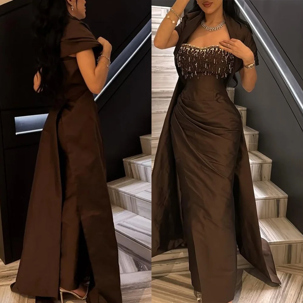 Customized Classic Satin Evening Dress Formal Strapless Sleeveles Homecoming Dress Fashion Sweep Train Special Occasion Gowns
Customized Classic Satin Evening Dress Formal Strapless Sleeveles Homecoming Dress Fashion Sweep Train Special Occasion Gowns