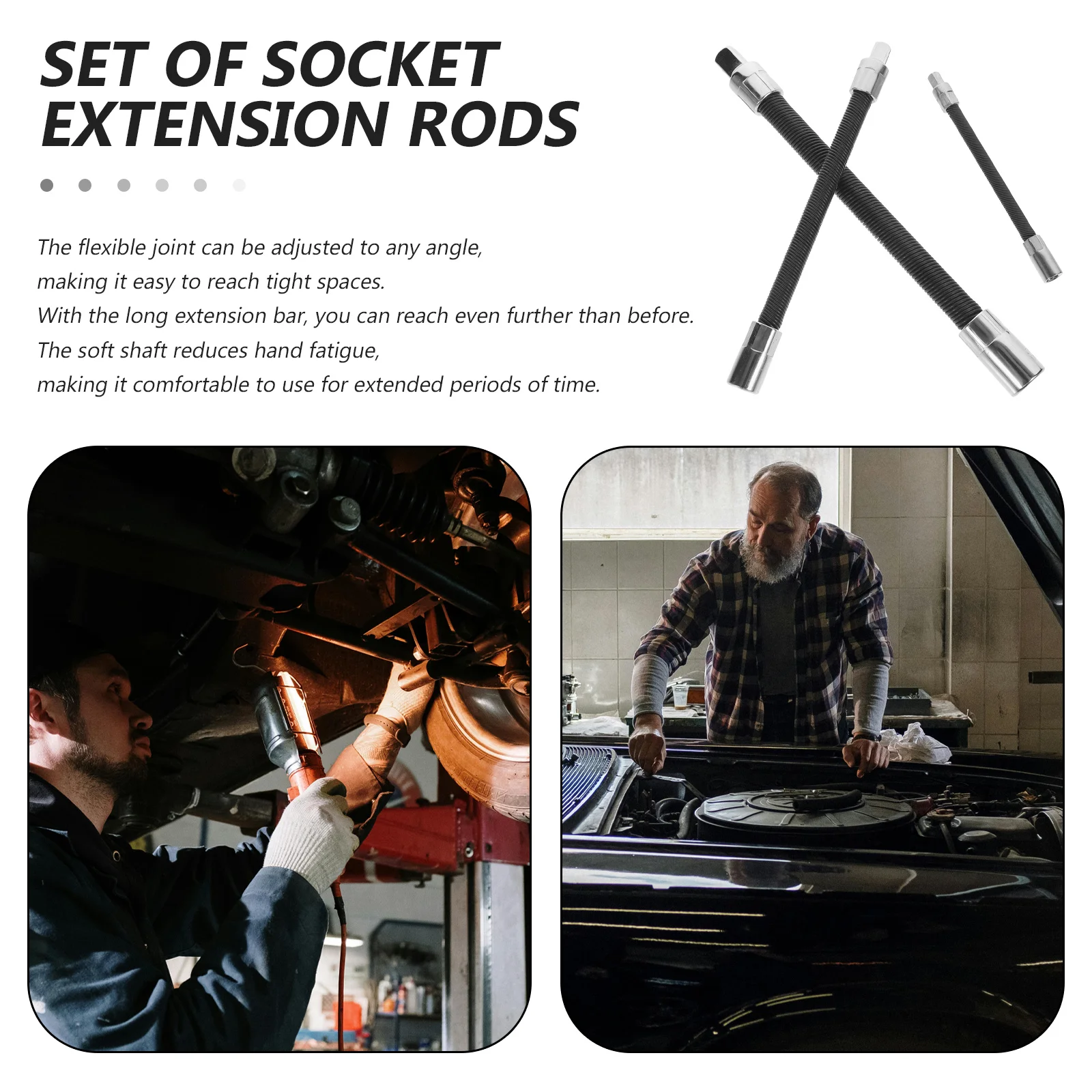 1 set Socket Bars 1 4 3 8 1 2 Flexible Wrench Extender Universal Drive Soft Shaft Extension Bar For Car Repair Car Repair Tools
1 set Socket Bars 1 4 3 8 1 2 Flexible Wrench Extender Universal Drive Soft Shaft Extension Bar For Car Repair Car Repair Tools