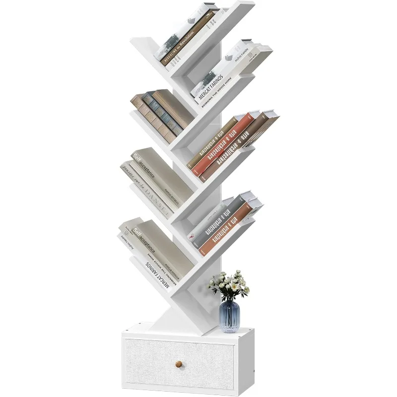 9 Tier Tree Book Shelf with Drawer, Floor Standing Bookshelf Storage Organizer Bookshelves for Books/CDs
9 Tier Tree Book Shelf with Drawer, Floor Standing Bookshelf Storage Organizer Bookshelves for Books/CDs