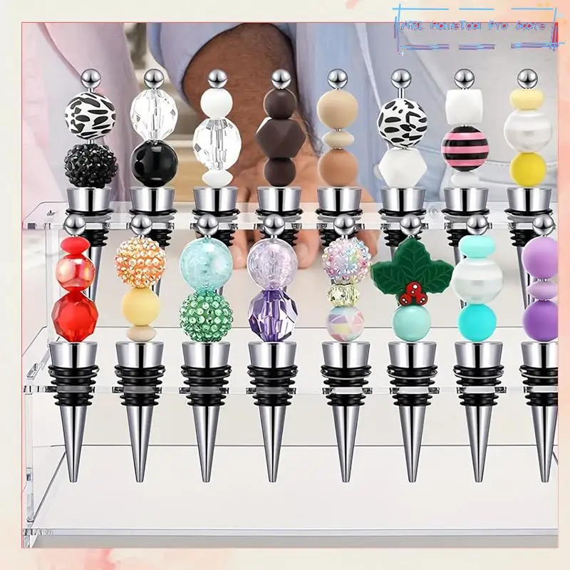 Beadable Wine Bottle Stoppers For Wedding Gift Valentine' S Day Decorations Champagne Beer Bottle Stopper DIY Jewelry Keychain-A
Beadable Wine Bottle Stoppers For Wedding Gift Valentine' S Day Decorations Champagne Beer Bottle Stopper DIY Jewelry Keychain-A