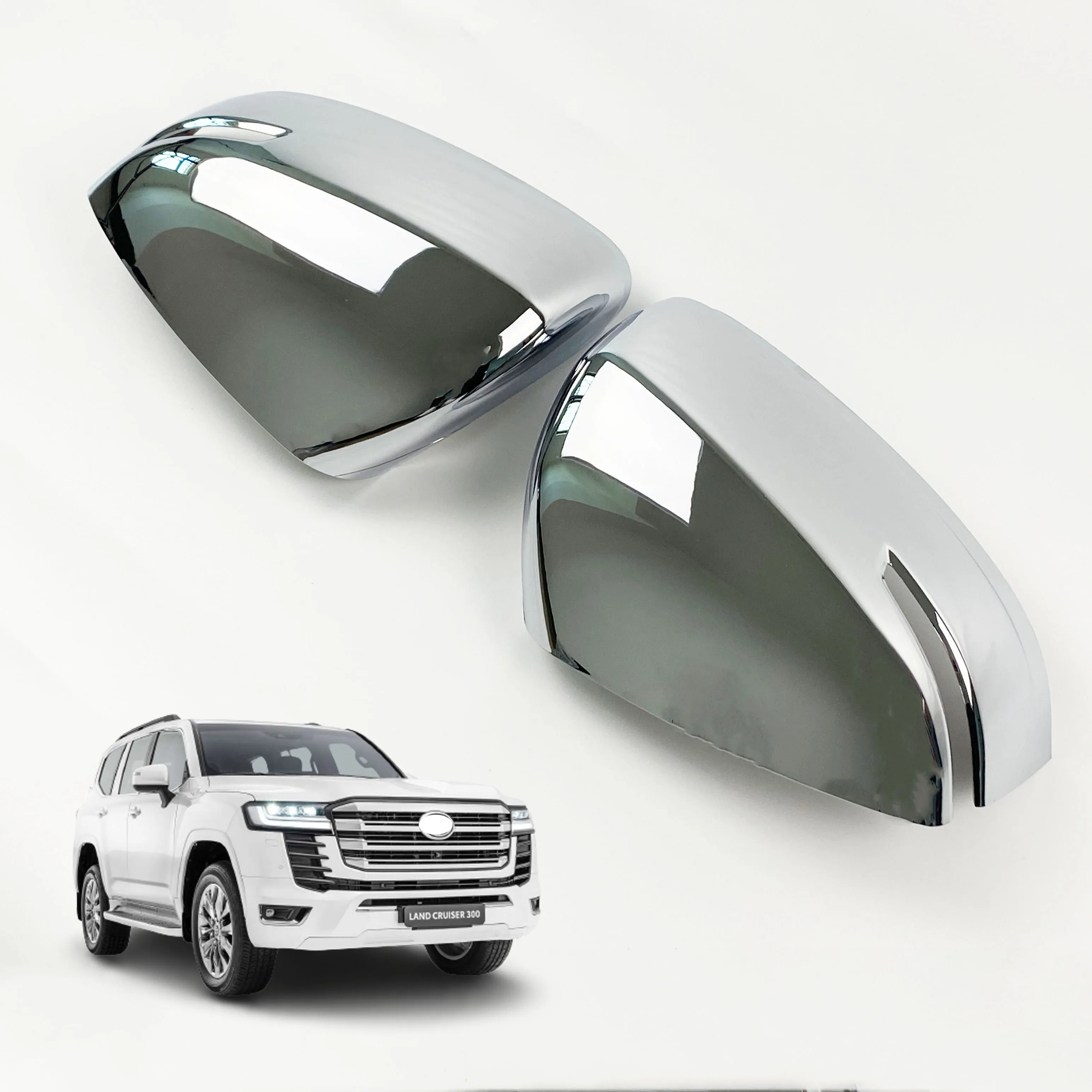 Накладки на боковые зеркала заднего вида из хромированного ABS-пластика для Land Cruiser 300 LC300 2021-2022, аксессуары
Накладки на боковые зеркала заднего вида из хромированного ABS-пластика для Land Cruiser 300 LC300 2021-2022, аксессуары