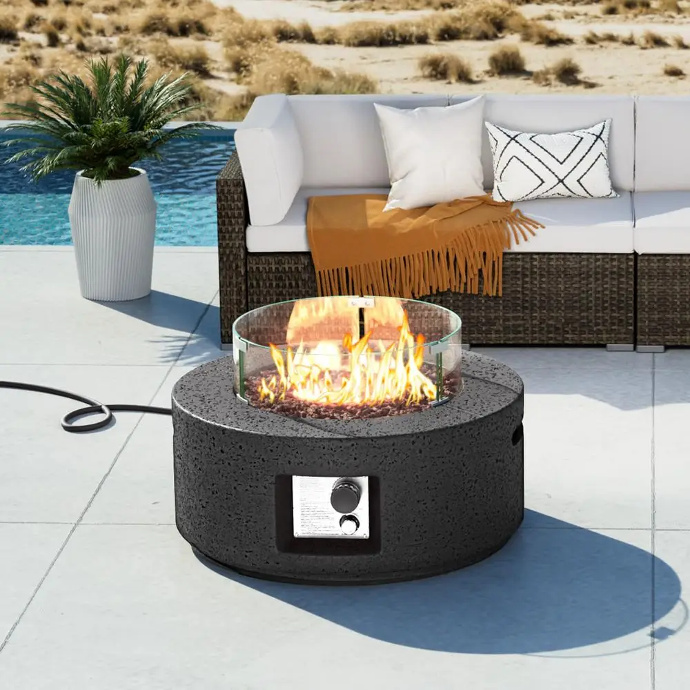 Outdoor Propane Fire Pit Coffee Table, 28 inch Magnesium Oxide Rectangle Base Patio Heater w 50,000 BTU Stainless Steel Burner,
Outdoor Propane Fire Pit Coffee Table, 28 inch Magnesium Oxide Rectangle Base Patio Heater w 50,000 BTU Stainless Steel Burner,