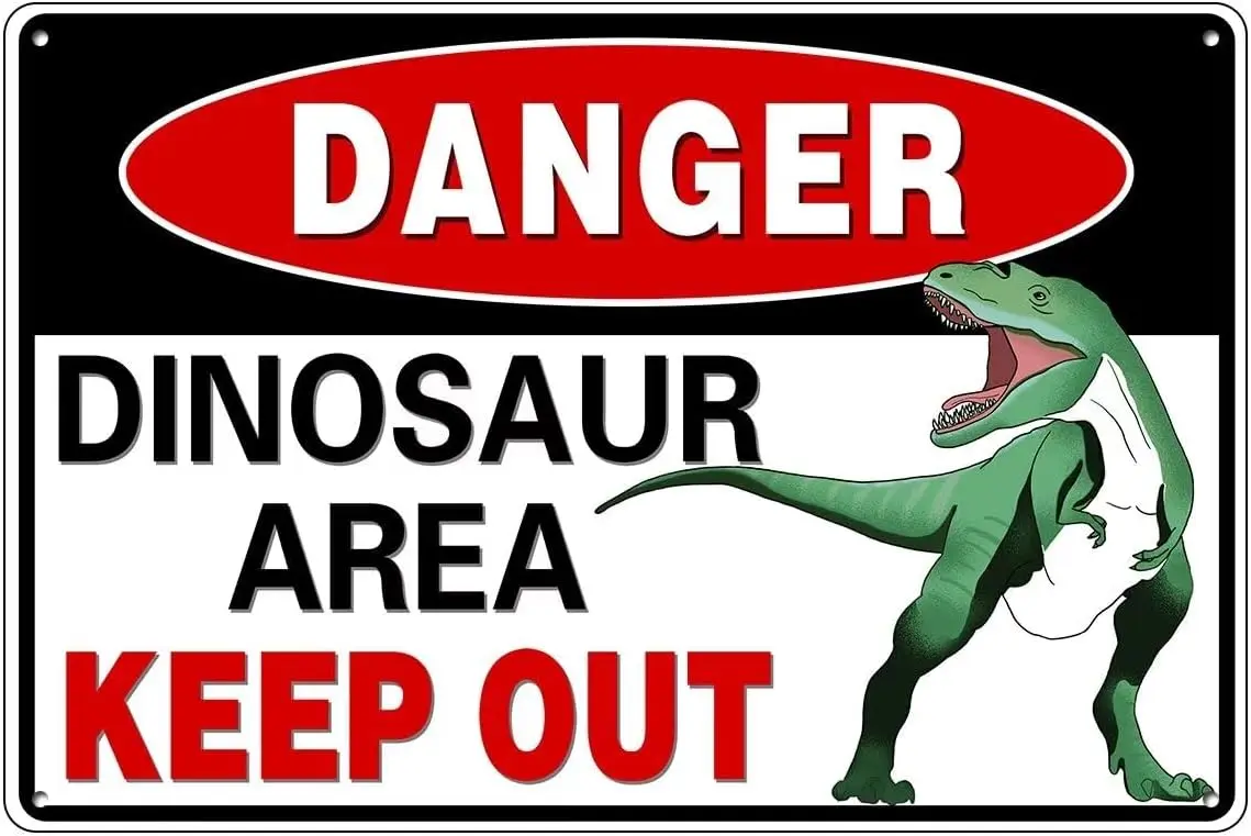 Danger Dinosaur Area Keep Out Tin Signs - Funny Wall Decor for Boys; Bedroom, Retro Caution Metal Sign, -aluminum sign
Danger Dinosaur Area Keep Out Tin Signs - Funny Wall Decor for Boys; Bedroom, Retro Caution Metal Sign, -aluminum sign