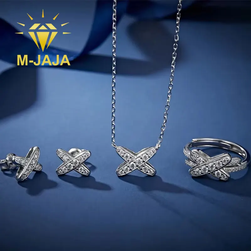 M-JAJA Moissanite Stud Earrings for Women X Cross Shape Necklace D VVS1 Lab Diamond 100% 925 Sterling Silver Wedding Jewelry Set
M-JAJA Moissanite Stud Earrings for Women X Cross Shape Necklace D VVS1 Lab Diamond 100% 925 Sterling Silver Wedding Jewelry Set