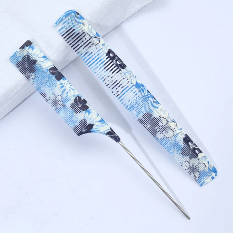 Two-Piece Set Of Pointed-Tail Comb And Straight Comb, Suitable For Various Hairstyles, With Blue Flower Patterns
Two-Piece Set Of Pointed-Tail Comb And Straight Comb, Suitable For Various Hairstyles, With Blue Flower Patterns