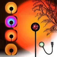 USB Sunset Light LED Rainbow Night Lamp Projector Photography Wall Atmosphere Lamp For Gift Bedroom Home Festival Decor Lighting
USB Sunset Light LED Rainbow Night Lamp Projector Photography Wall Atmosphere Lamp For Gift Bedroom Home Festival Decor Lighting
