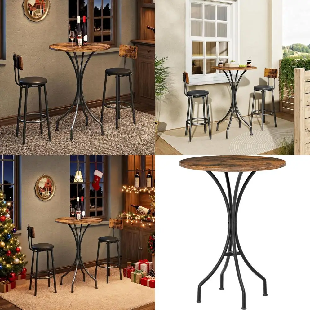 Elegant High-End Round Table, Perfect for Kitchen, Pub, Bistro, Living Spaces, Suitable for Rustic Brown & Black TBT06BF
Elegant High-End Round Table, Perfect for Kitchen, Pub, Bistro, Living Spaces, Suitable for Rustic Brown & Black TBT06BF
