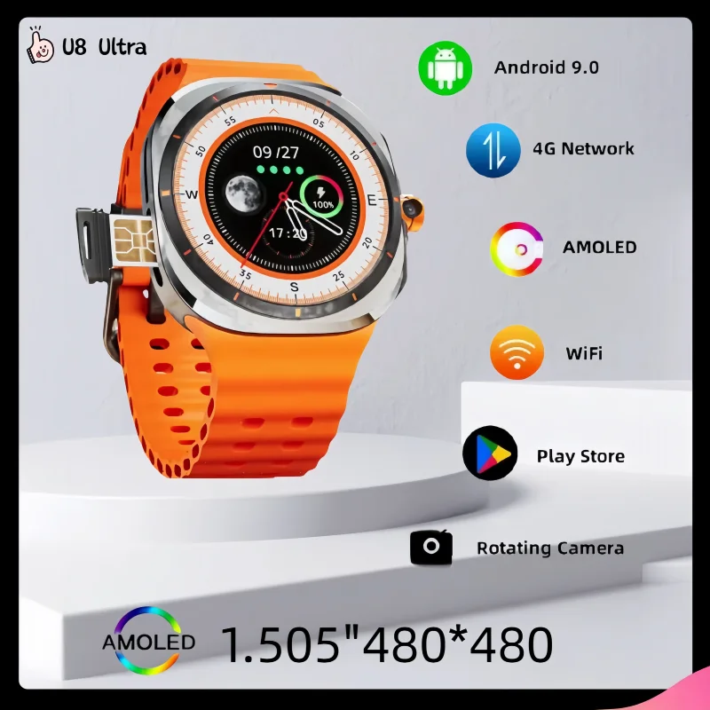 Global call rotating camera Amoled screen GPS WIFI full network connection new 2025 U8 super 5G/4G Android smartwatch
Global call rotating camera Amoled screen GPS WIFI full network connection new 2025 U8 super 5G/4G Android smartwatch