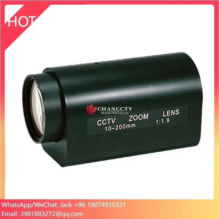 C Mount 1/2 Inch CCTV Lens with Auto Iris 10-200mm Motorized Zoom Lens
C Mount 1/2 Inch CCTV Lens with Auto Iris 10-200mm Motorized Zoom Lens
