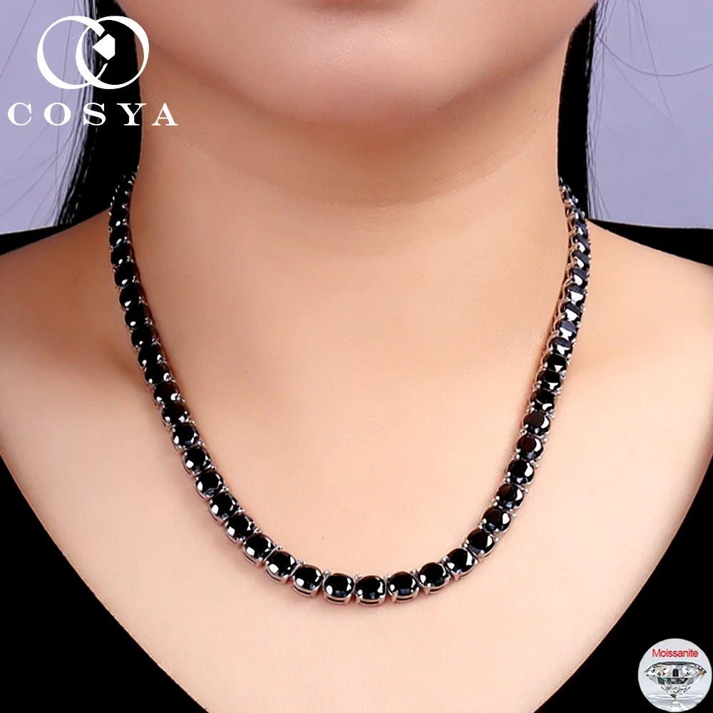 COSYA 3/4/5/6.5mm Black Moissanite Tennis Necklace S925 Silver Luxury Lab Diamond Neckchain HipHop Fine Jewelry For Men Women
COSYA 3/4/5/6.5mm Black Moissanite Tennis Necklace S925 Silver Luxury Lab Diamond Neckchain HipHop Fine Jewelry For Men Women