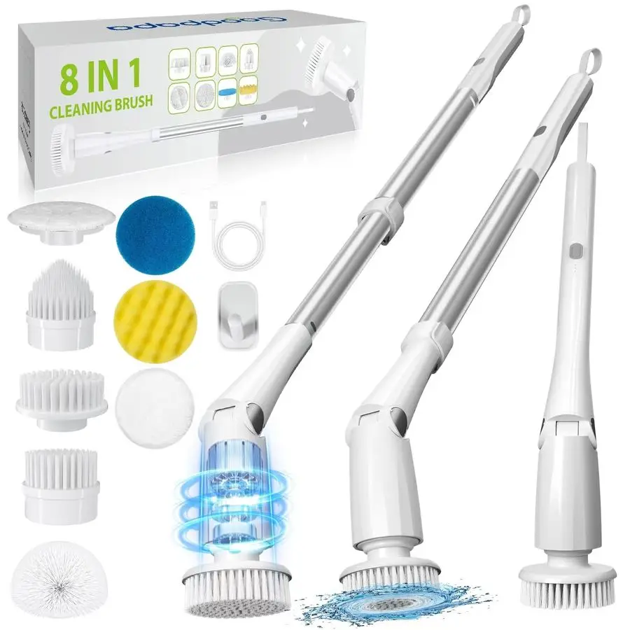 Вращающийся скруббер, Беспроводная чистящая щетка с 8 сменными чистящими щетками, Мощный скруббер для душа с длинной ручкой, Электрическая скруббер
Вращающийся скруббер, Беспроводная чистящая щетка с 8 сменными чистящими щетками, Мощный скруббер для душа с длинной ручкой, Электрическая скруббер