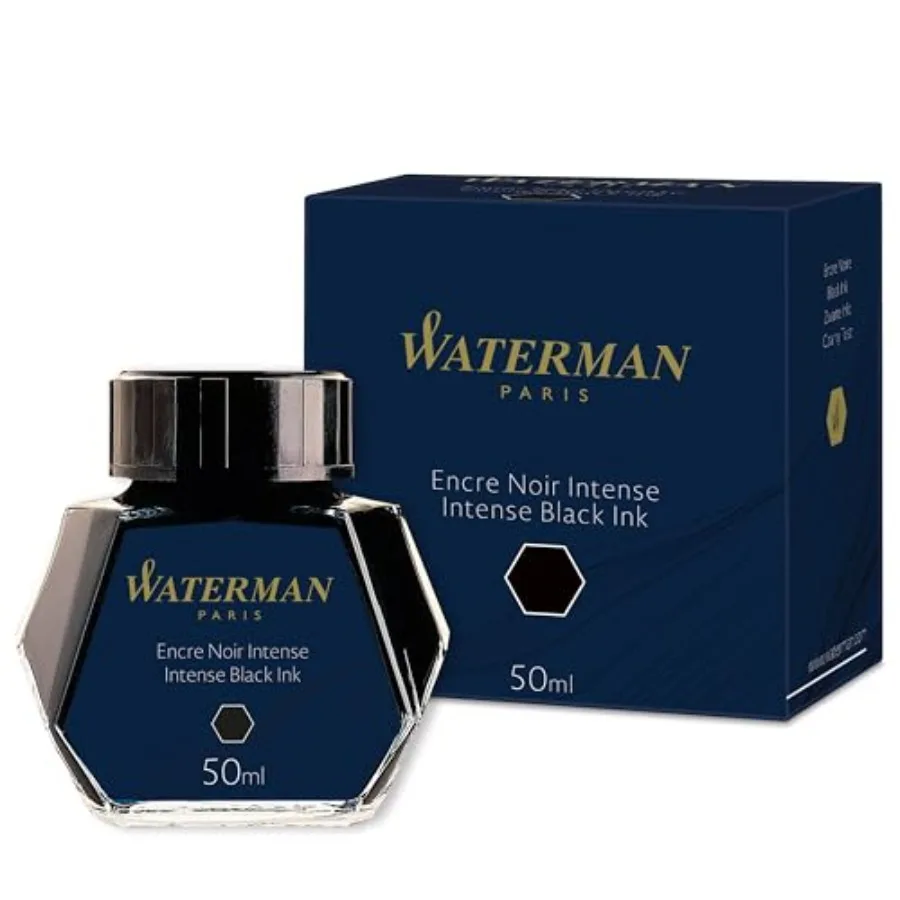 Fountain Pen Ink, Intense Black, 50ml Bottle, For Refillable Fountain Pens
Fountain Pen Ink, Intense Black, 50ml Bottle, For Refillable Fountain Pens