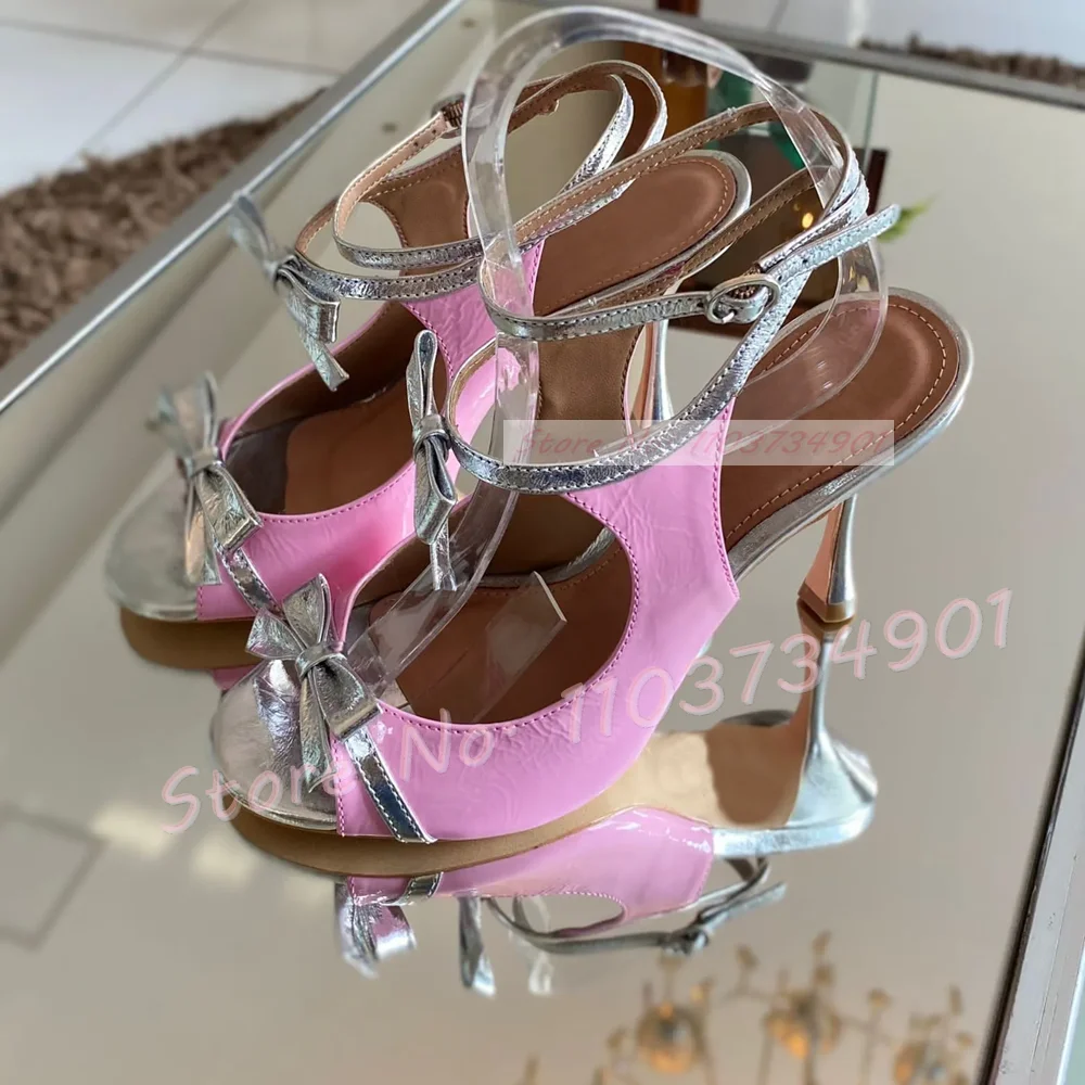 Pink Butterfly-knot Sandals Lady Sexy Round Toe Patent Leather Stiletto Shoes Women Sexy Elegant Fashion Sweet Big Size Sandals
Pink Butterfly-knot Sandals Lady Sexy Round Toe Patent Leather Stiletto Shoes Women Sexy Elegant Fashion Sweet Big Size Sandals