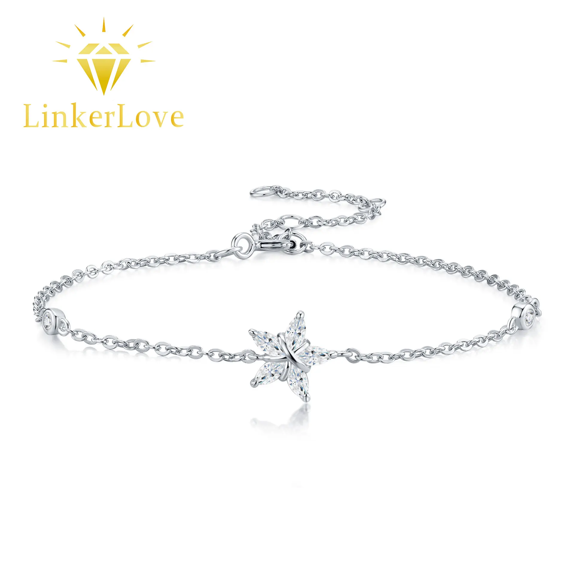 LinkerLove S925 Silver Star Moissanite Bracelet for Women Dainty Adjustable Chain Bracelet White Gold Plated Trendy Jewelry Gift
LinkerLove S925 Silver Star Moissanite Bracelet for Women Dainty Adjustable Chain Bracelet White Gold Plated Trendy Jewelry Gift