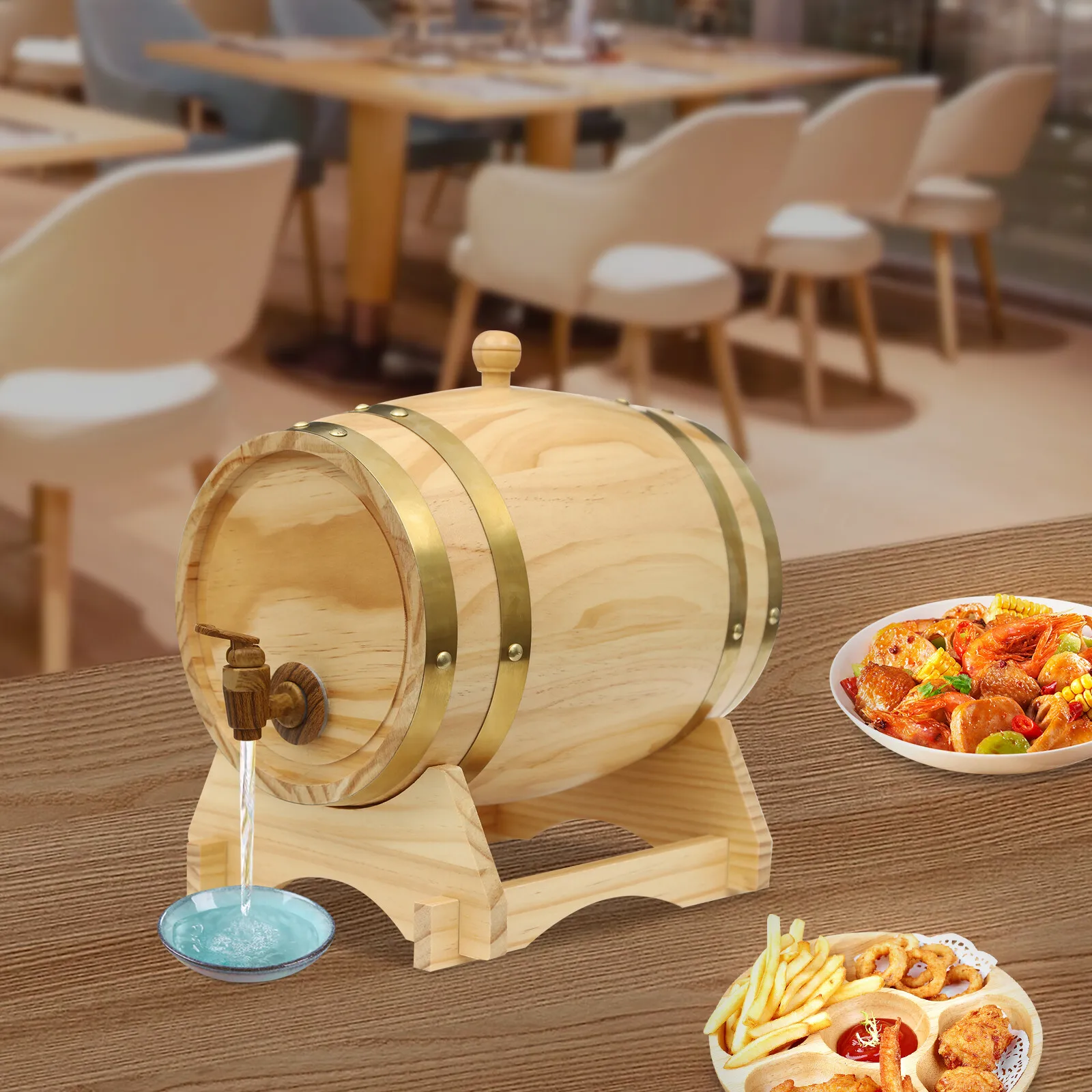 5L Exquisite Log Color Wine Barrel Oval Faucet Wine Barrel with Stand Homes Hotels Companies Bars Kitchens Pantries 30*22.5cm
5L Exquisite Log Color Wine Barrel Oval Faucet Wine Barrel with Stand Homes Hotels Companies Bars Kitchens Pantries 30*22.5cm