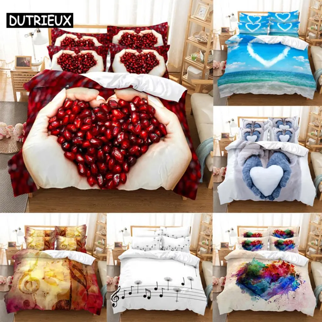 Heart Duvet Quilt Cover Pillow Case Music 3D HD bed Set Linen King Queen Twin Single Double 3PCS 2PCS Home Textile
Heart Duvet Quilt Cover Pillow Case Music 3D HD bed Set Linen King Queen Twin Single Double 3PCS 2PCS Home Textile