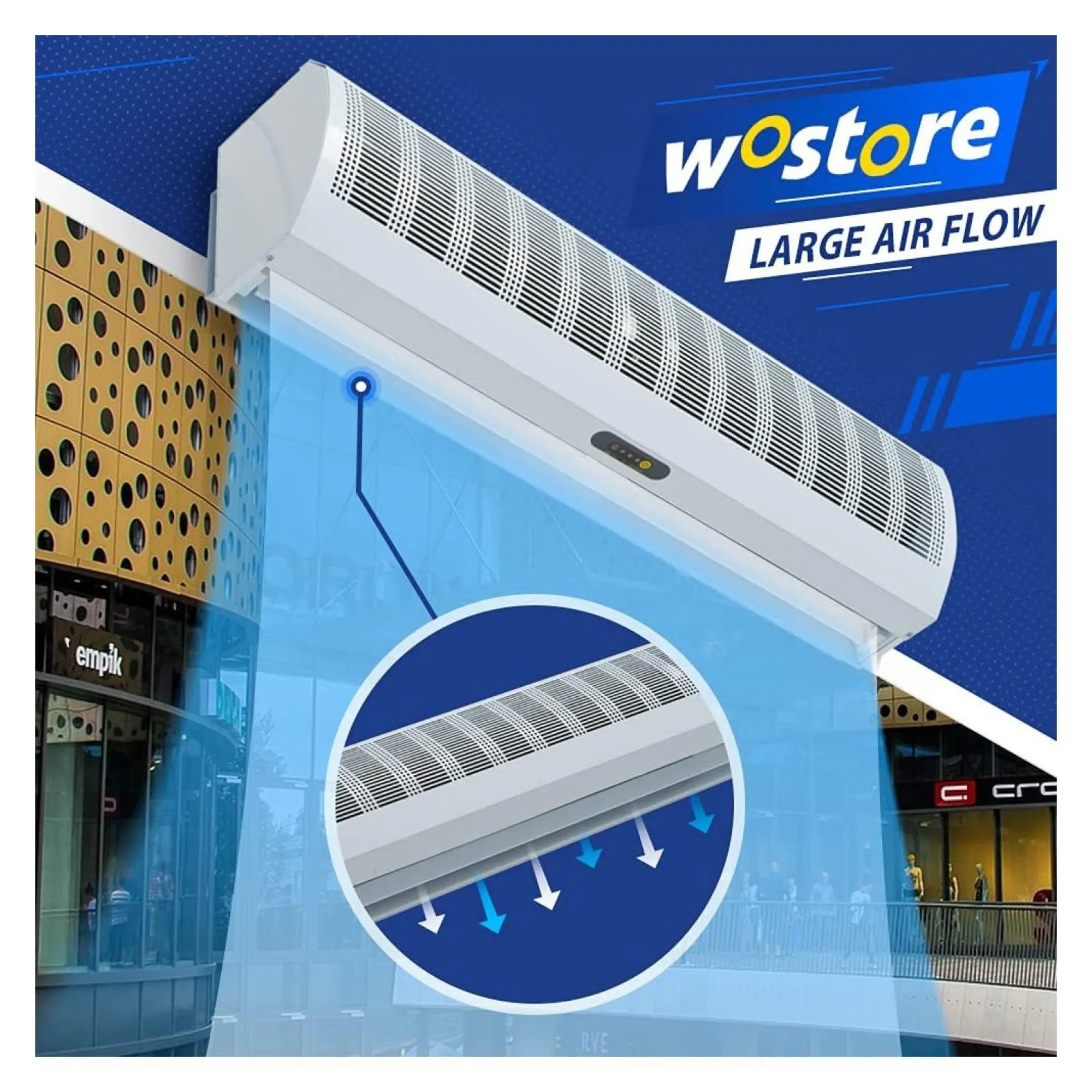 32m/s High Speed High Volume 1100W AC Motor CE Certified Sealing Door Height 6-8 Meters 380V 46dB Air Curtain
32m/s High Speed High Volume 1100W AC Motor CE Certified Sealing Door Height 6-8 Meters 380V 46dB Air Curtain