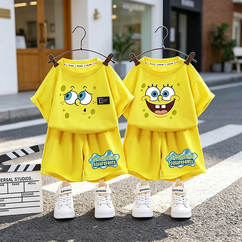 SpongeBob SquarePants Waffle Short Sleeves Shorts Set Kids T Shirt Summer Cute Cartoon Tops Bottoms Suit Fashion Clothes Tees
SpongeBob SquarePants Waffle Short Sleeves Shorts Set Kids T Shirt Summer Cute Cartoon Tops Bottoms Suit Fashion Clothes Tees