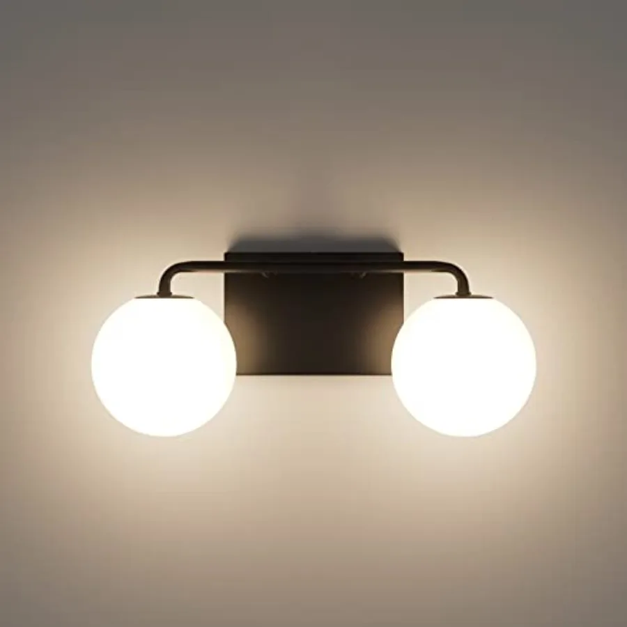 2 Lights Mid Century Vintage Bathroom Vanity Light Fixtures Over Mirror Industrial Vanity Lights with Milk White Glass Globe Fa
2 Lights Mid Century Vintage Bathroom Vanity Light Fixtures Over Mirror Industrial Vanity Lights with Milk White Glass Globe Fa