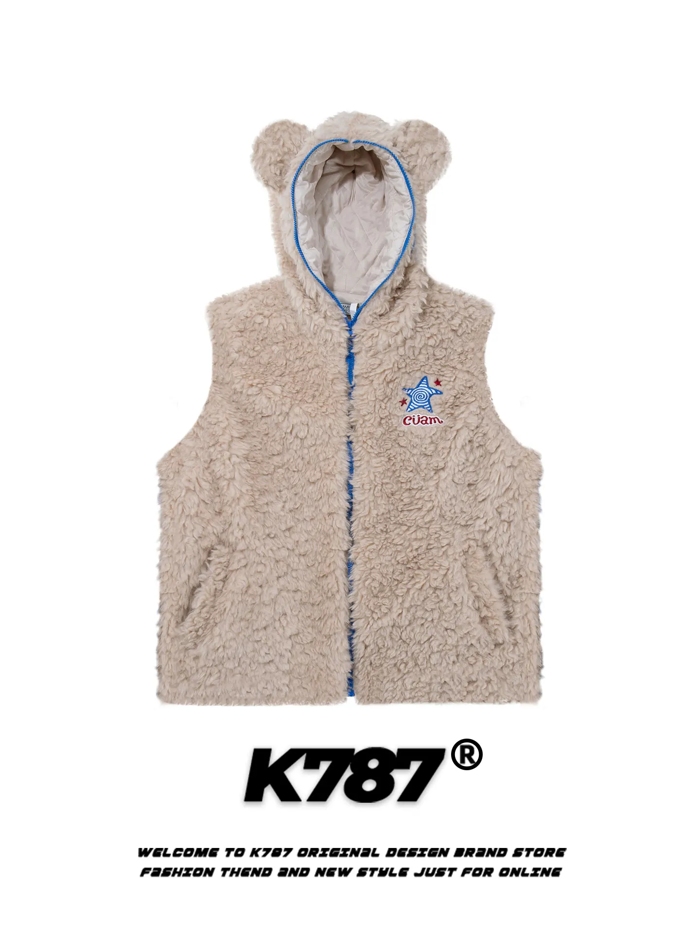 K787 American Retro Bear Ear Fluffy Vest Women's Lamb Fur Warm Hooded Cotton Jaet Street Sle Loose Fit Thiened Winter Coat
K787 American Retro Bear Ear Fluffy Vest Women's Lamb Fur Warm Hooded Cotton Jaet Street Sle Loose Fit Thiened Winter Coat