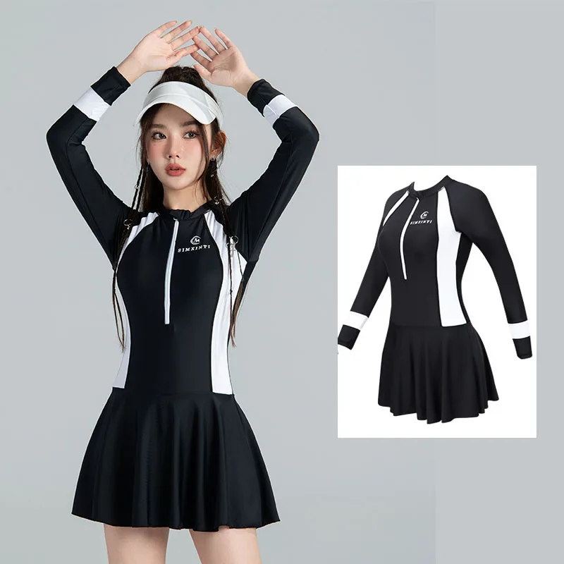 One Piece Bathing Suit for Women Vintage Long Sleeve Swimdress Swimsuit Athletic Surfing Skirt Workout Sports Running Tracksuit
One Piece Bathing Suit for Women Vintage Long Sleeve Swimdress Swimsuit Athletic Surfing Skirt Workout Sports Running Tracksuit