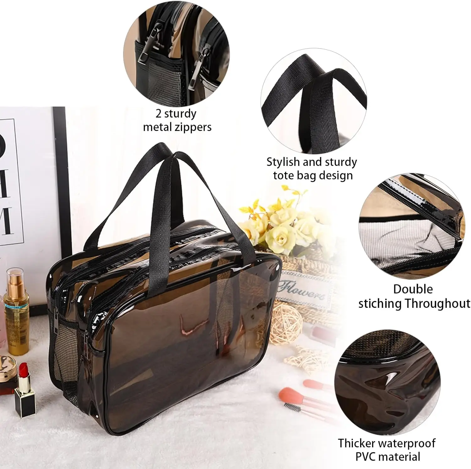 Portable Travel cosmetic bag Women Transparent Makeup Bag Large-Capacity Bath Wash Bags Multifunction Waterproof Storage Case
Portable Travel cosmetic bag Women Transparent Makeup Bag Large-Capacity Bath Wash Bags Multifunction Waterproof Storage Case