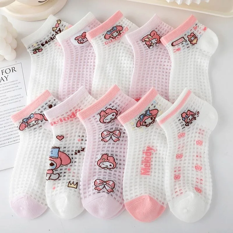 9pcs Kawaii My Melody Anime Sanrio Ins Fashion Mesh Children Socks Summer Cute Cartoon Breathable Stocking Gifts for Kids
9pcs Kawaii My Melody Anime Sanrio Ins Fashion Mesh Children Socks Summer Cute Cartoon Breathable Stocking Gifts for Kids