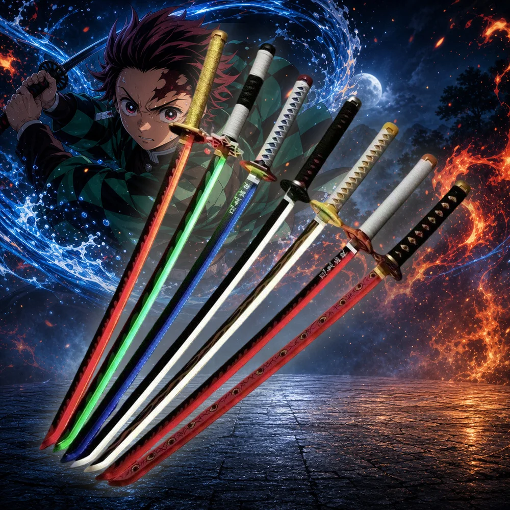 40inch 101cm Katana Sword Demon Slayer Tanjiro Nichirin LED Light Up Glow Blade Anime Cosplay Costume Prop Luminous Sword Kimetsu no Yaiba Samurai Ninja Katana Sabre Schwert Manga Glow Katana Toy Gift Collection Display Set
40inch 101cm Katana Sword Demon Slayer Tanjiro Nichirin LED Light Up Glow Blade Anime Cosplay Costume Prop Luminous Sword Kimetsu no Yaiba Samurai Ninja Katana Sabre Schwert Manga Glow Katana Toy Gift Collection Display Set