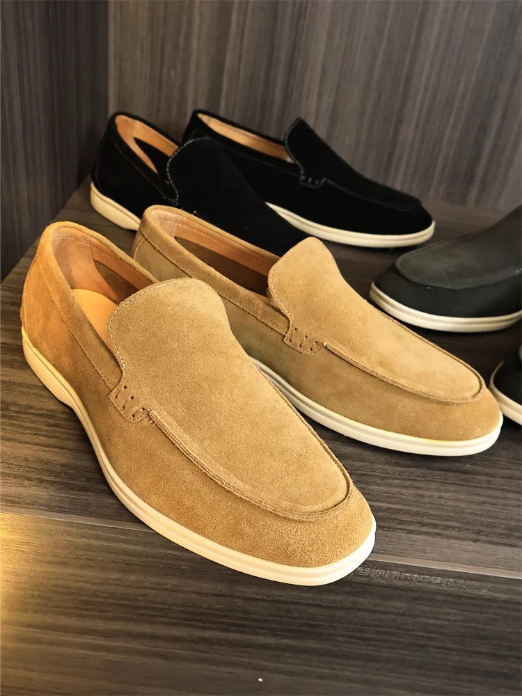 Men's Pure Color Casual Shoes Slip-On Loafers Cow Suede Leather Versatile Comfortable Breathable round Toe Flat Heel Shoes
Men's Pure Color Casual Shoes Slip-On Loafers Cow Suede Leather Versatile Comfortable Breathable round Toe Flat Heel Shoes