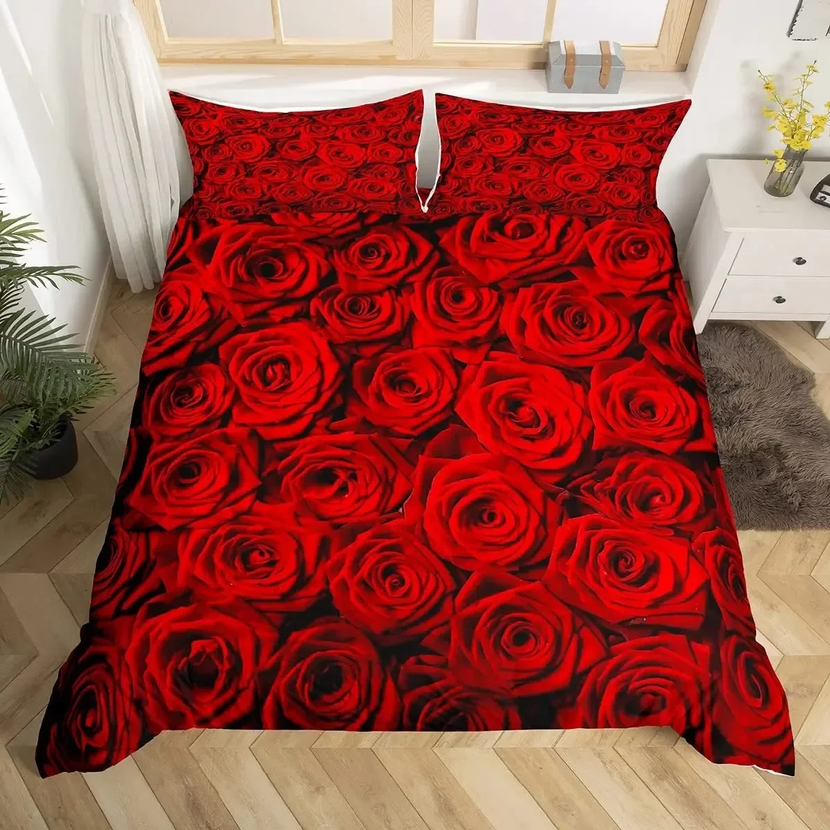Valentine's Day Rose Duvet Cover Set Romantic Couple Theme Bedding Set 3D Rose Comforter Cover Set Love Bedspread Twin King Size
Valentine's Day Rose Duvet Cover Set Romantic Couple Theme Bedding Set 3D Rose Comforter Cover Set Love Bedspread Twin King Size