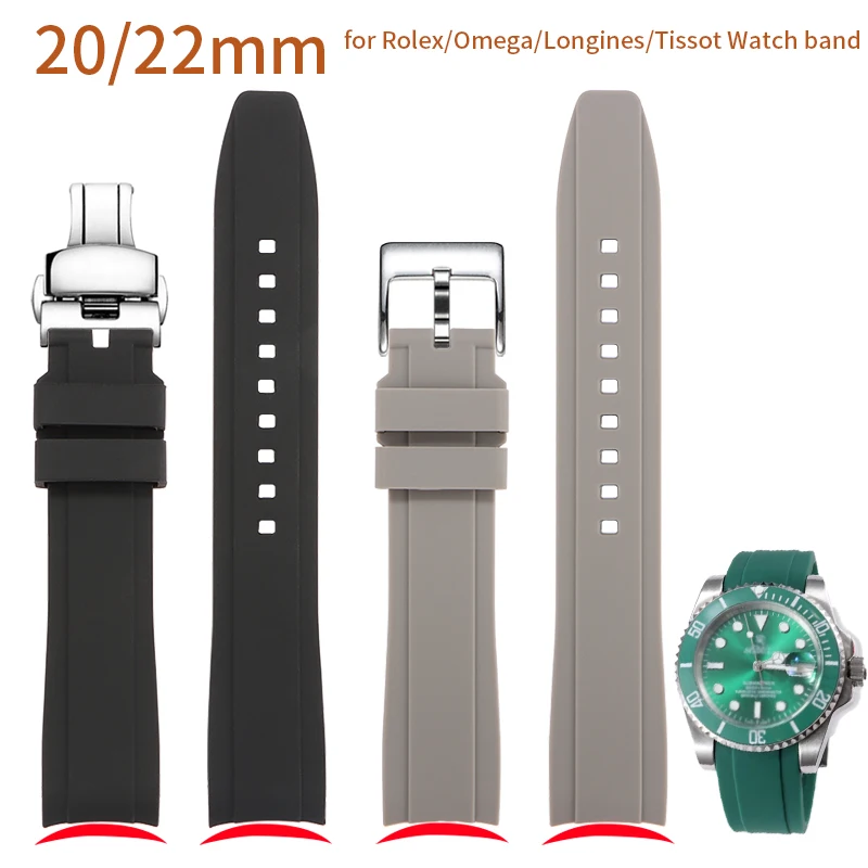 Мягкий силиконовый резиновый ремешок с изогнутым концом 20 мм 22 мм для Omega Swatch Rolex Tissot Longines, спортивный браслет, универсальный ремень из ТПУ
Мягкий силиконовый резиновый ремешок с изогнутым концом 20 мм 22 мм для Omega Swatch Rolex Tissot Longines, спортивный браслет, универсальный ремень из ТПУ