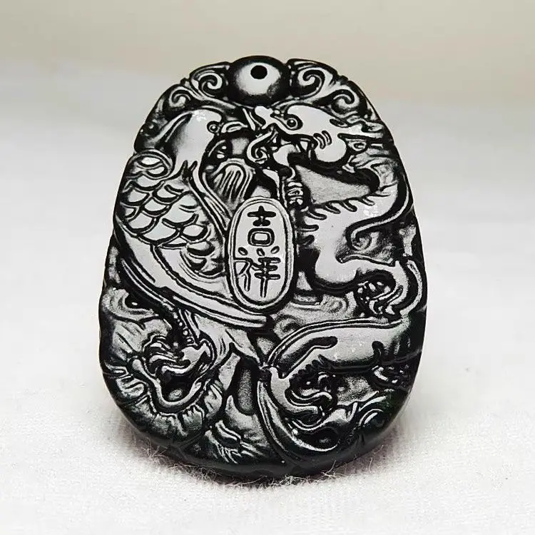 Dragon and Phoenix Pendant Dark Green Jade Auspicious Pendant Men's and Women's Dragon and Phoenix Auspicious Pendant
Dragon and Phoenix Pendant Dark Green Jade Auspicious Pendant Men's and Women's Dragon and Phoenix Auspicious Pendant