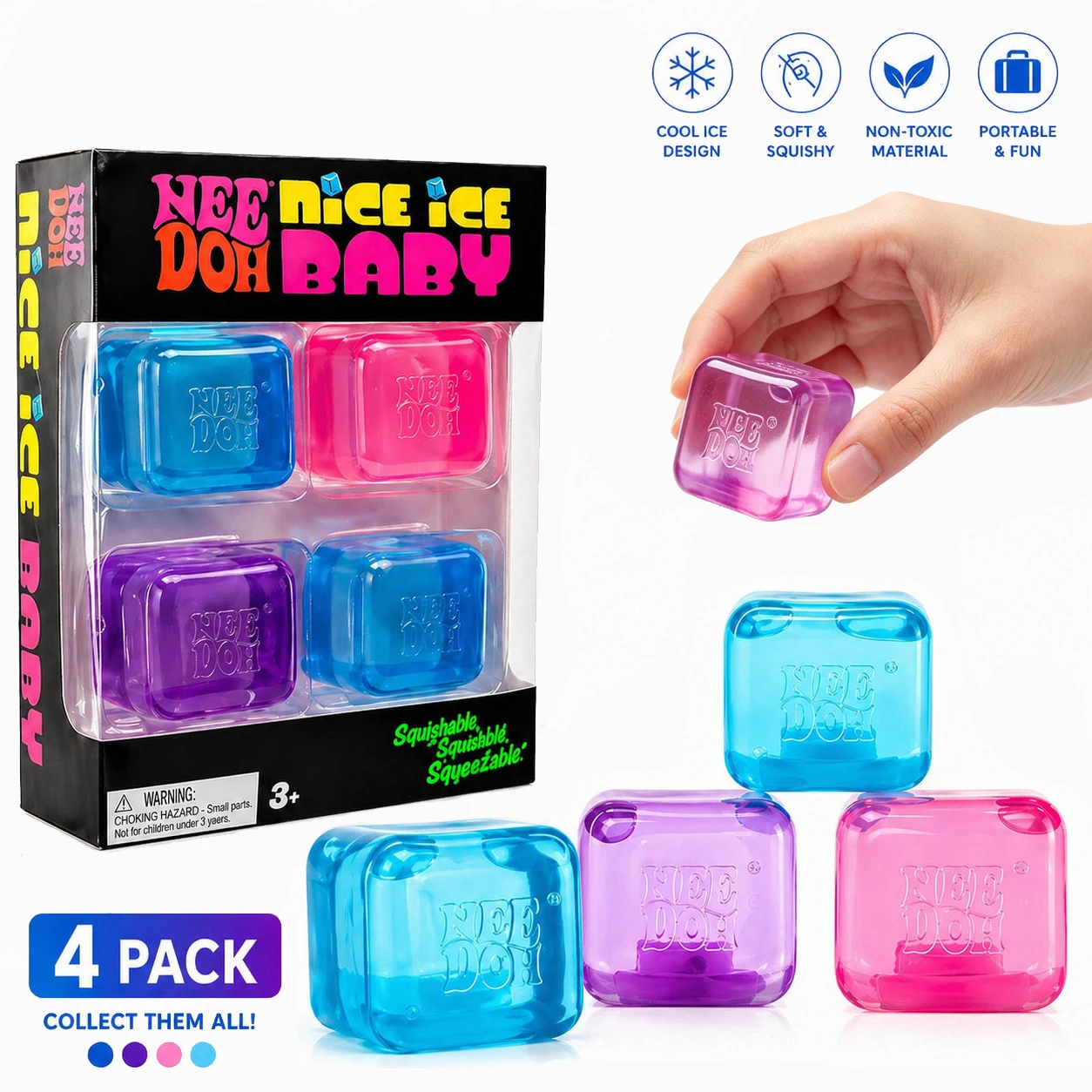 Needoh Mini Nice Ice Baby Teenie Size Translucent Ice Cube Sensory Fidget Toys Anxiety Relief Squeeze Balls for Kids Adults Gift
Needoh Mini Nice Ice Baby Teenie Size Translucent Ice Cube Sensory Fidget Toys Anxiety Relief Squeeze Balls for Kids Adults Gift