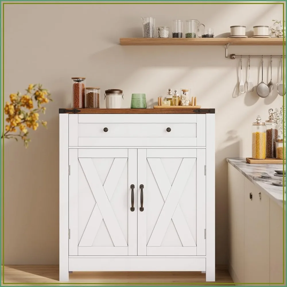 30" Coffee Bar Station, Kitchen Sideboard Buffet Cabinet with Drawer and Adjustable Shelf, Farmhouse Storage Cabinet for Kitchen, Living Room, Entryway, White
30" Coffee Bar Station, Kitchen Sideboard Buffet Cabinet with Drawer and Adjustable Shelf, Farmhouse Storage Cabinet for Kitchen, Living Room, Entryway, White