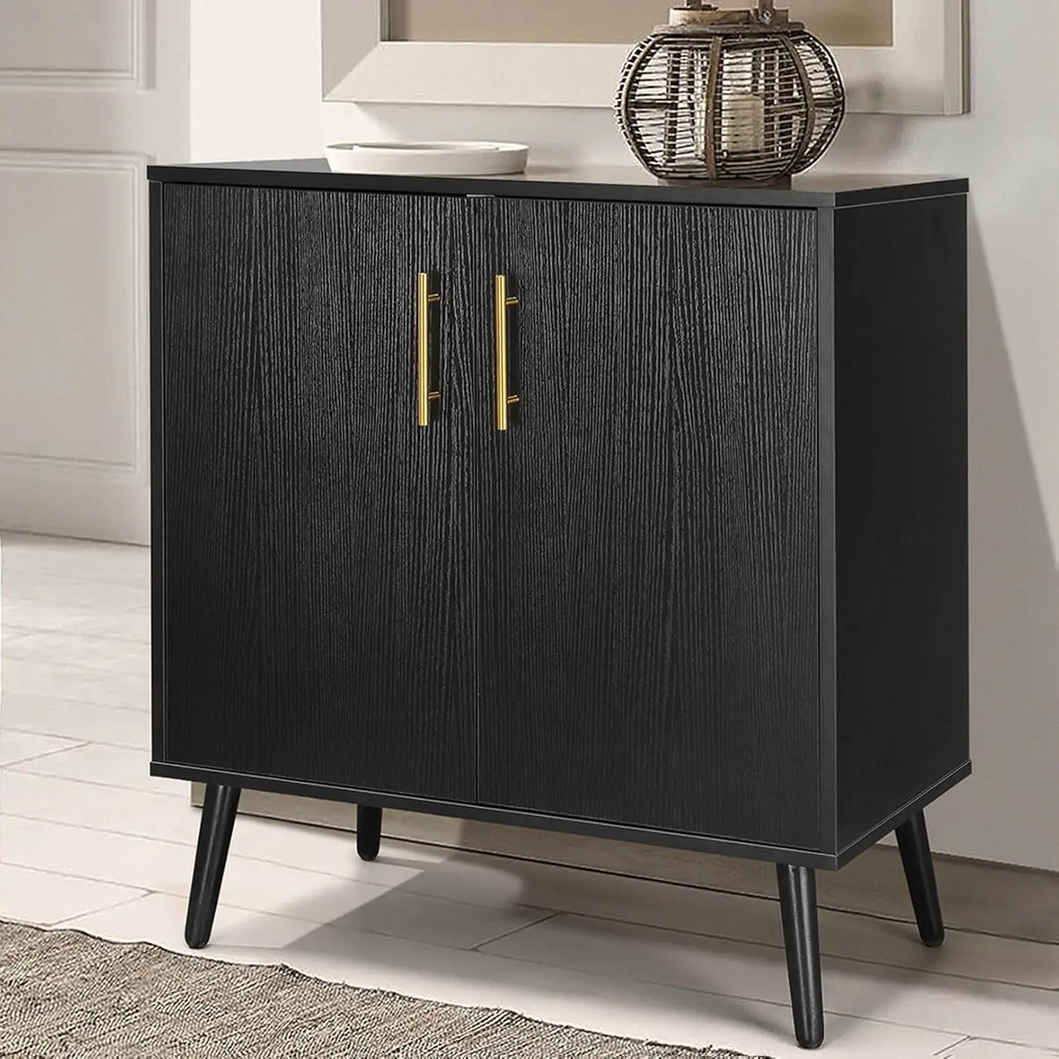 Black Accent Cabinet with 2 Doors, Small Buffet Cabinet with Storage, Mid Century Modern Storage Cabinet for Living, Customized
Black Accent Cabinet with 2 Doors, Small Buffet Cabinet with Storage, Mid Century Modern Storage Cabinet for Living, Customized
