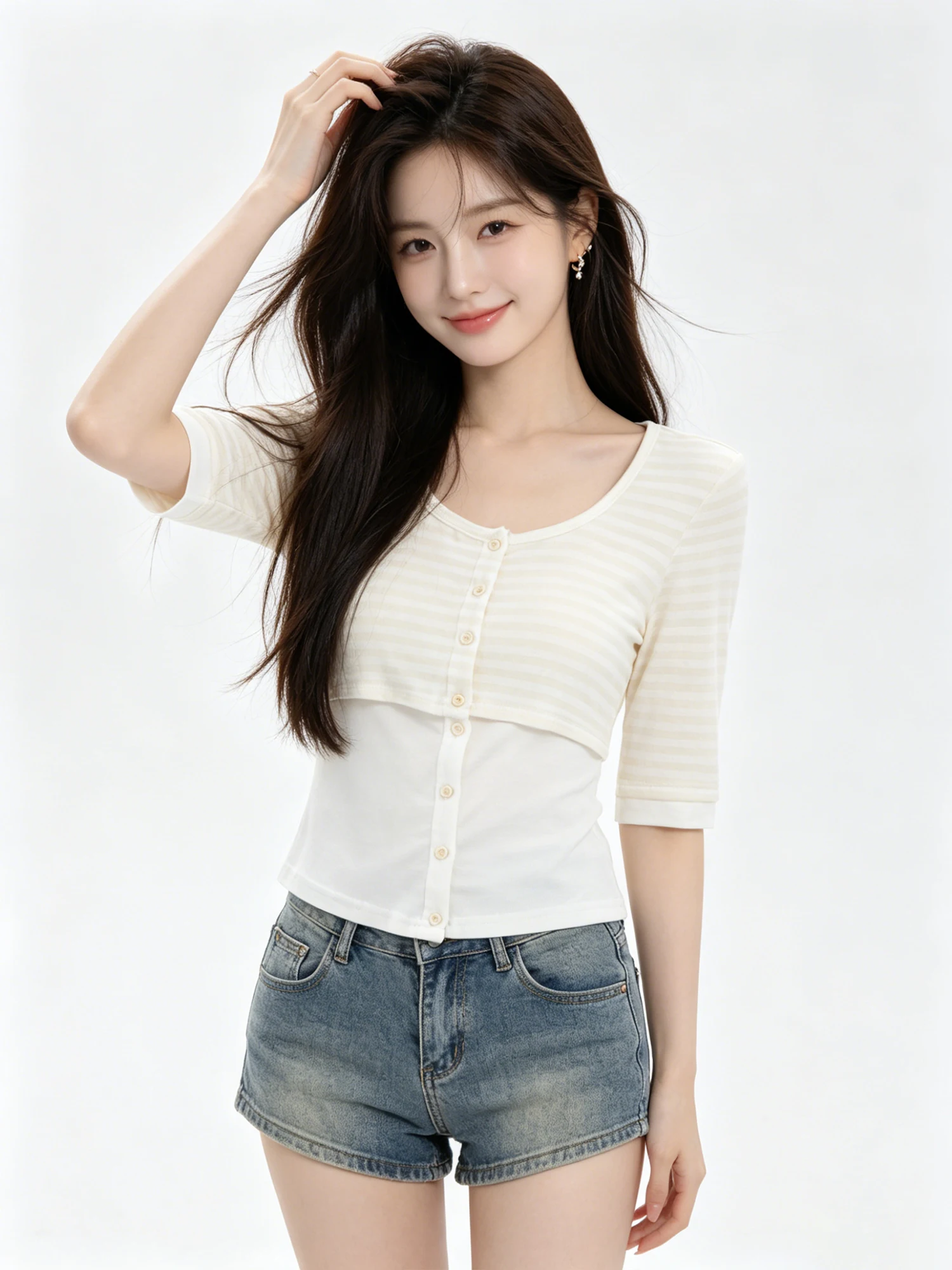Color Block Striped Sleeveless Cardigan T-Shirt Women Summer New Style Commute Style Standard Fit Five Sleeve Length round Neck
Color Block Striped Sleeveless Cardigan T-Shirt Women Summer New Style Commute Style Standard Fit Five Sleeve Length round Neck