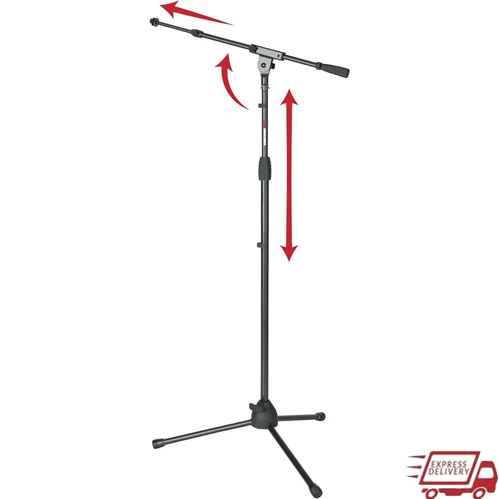 Tripod Microphone Stand with Boom Arm Soft Grip Height Adjustment Collapsible Base 3/8 5/8 Inch Adapters Cable Management
Tripod Microphone Stand with Boom Arm Soft Grip Height Adjustment Collapsible Base 3/8 5/8 Inch Adapters Cable Management